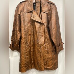 NWOT ESCADA Vintage Leopard Cheetah Print Long Trench Belted Jacket Coat Sz 36